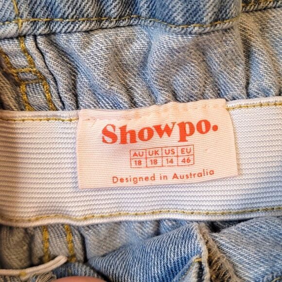 ShowPo Light Wash Straight Leg Paperbag Jeans - Picture 3 of 5